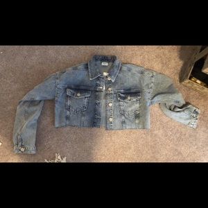 Urban outfitters cropped jean jacket